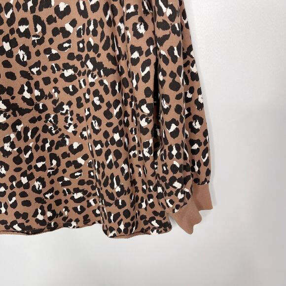 Rails Small Tan Black Reeves Mountain Leopard Sweatshirt Pullover Cotton Animal - Picture 5 of 10